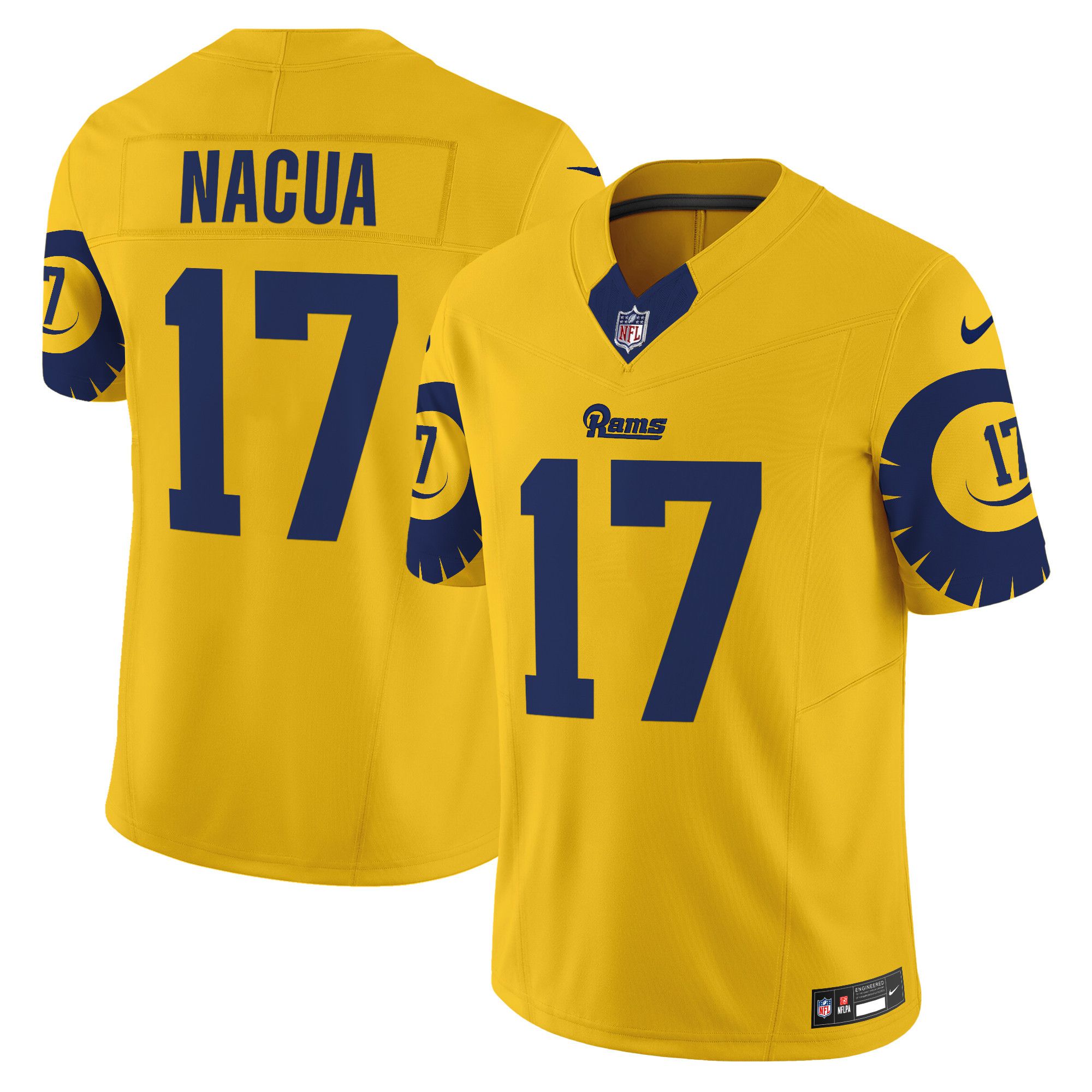 Men Los Angeles Rams 17 Nacua Yellow 2024 Nike Special Vapor Limited NFL Jersey